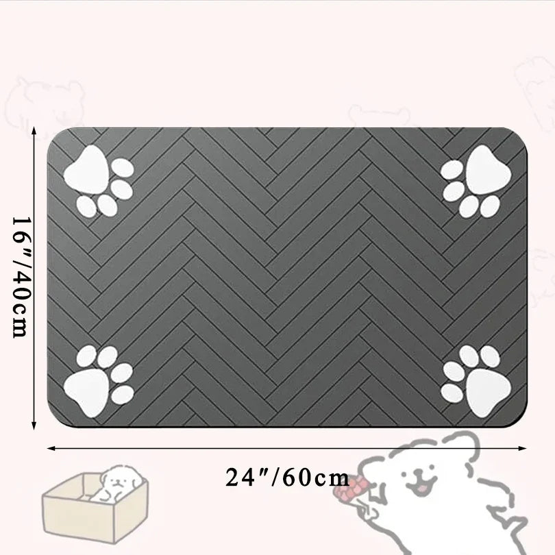 Pet Placemat for Food and Water Bowl, with Waterproof Rubber Backing, Quick Dry Water Mat for Dog Cat